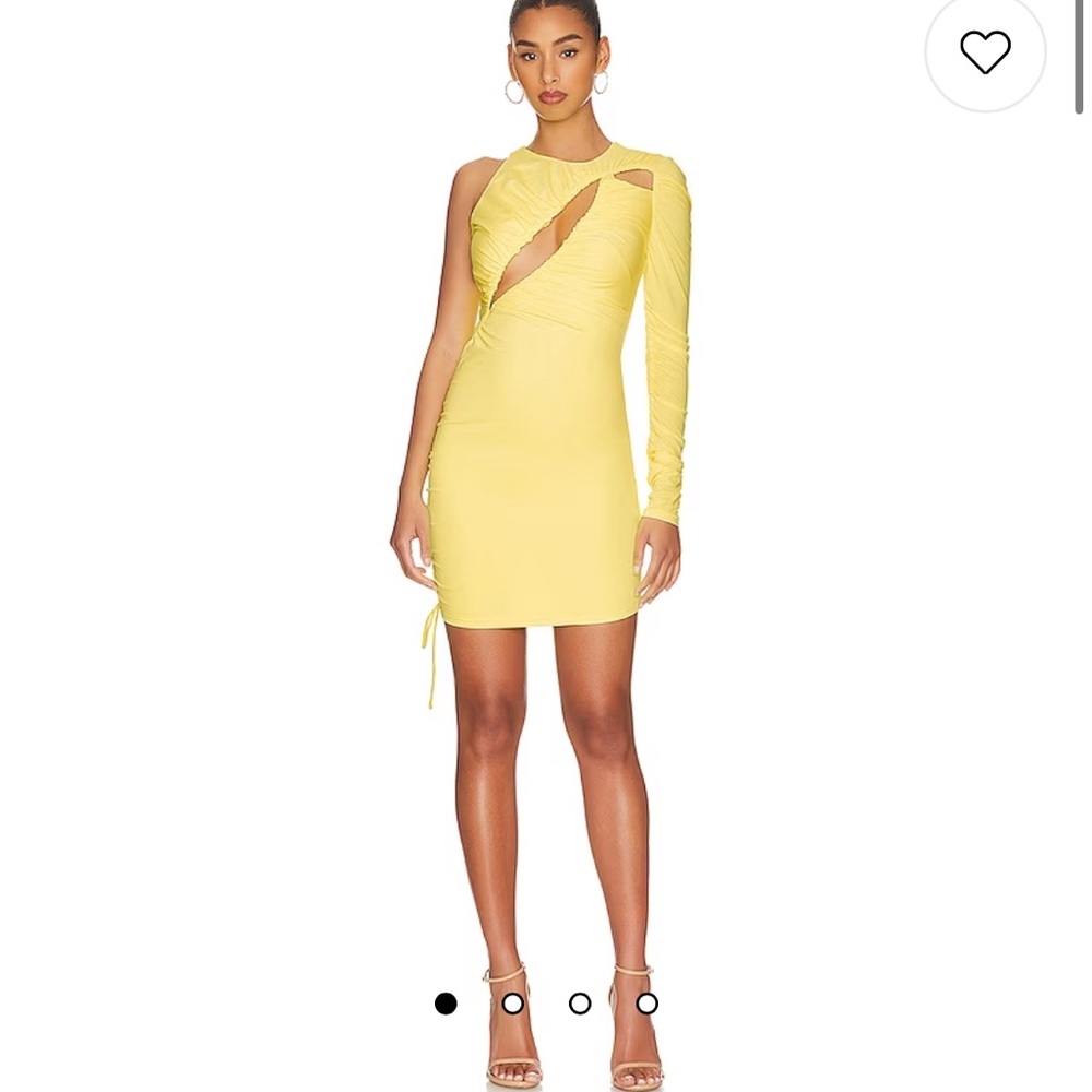 Ilana Ruched Mini Dress in Neon Yellow